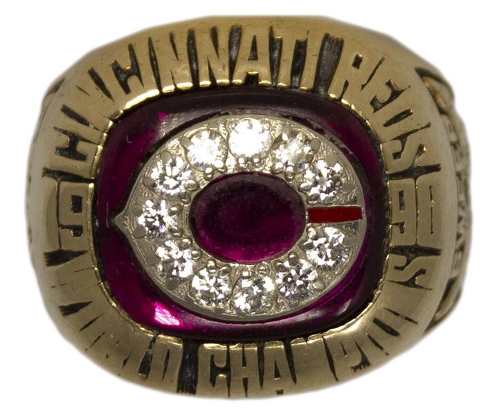 Cincinnati Reds 1990 World Series Wire to Wire Ring -- Given to the Husband of Longtime Staffer Joyce Pfarr